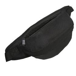 Schwarze Hüfttasche mit Verstellbarem Riemen, 40 X 15 X 3 cm, Modische Hüfttasche, Kleine Hüfttasche für Outdoor-Reisen, Freizeit, Laufen, Wandern, Radfahren (Freie Größe) von NLDGR