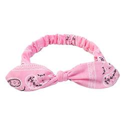 Stirnband Wandern Herren Niedliches mehrfarbiges elastisches Druck-Hasenohren-geknotetes elastisches Haarband für Frauen Schnelltrocknende Strandtücher für Erwachsene (Pink, One Size) von NLGToy