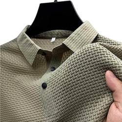 NLONGCH Kurzärmeliges Herren-Poloshirt aus Netzstoff, Eisseide, bequem, atmungsaktiv, Sommer-Mesh-Kurzarm, Anti-Falten, Eisseide, Herren-Poloshirt, grün, 58 von NLONGCH