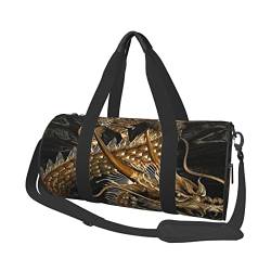 Golden Brown Dragon Reisetasche, große Sport-Sporttasche, multifunktionale Übernachtungstasche für Männer und Frauen von NLWQEKV