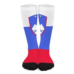 NLWQEKV Socken Slowenien-Flagge, lange Socken, 3D-bunte Socken für Herren und Damen, weiche, dehnbare, lässige Socken von NLWQEKV