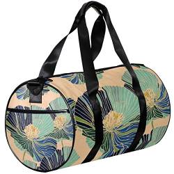 Sporttasche, kleine Reisetasche, Sport-Einkaufstasche für Yoga, Blätter, Blumen, Lotus, Outdoor-Fitnesstasche, Handgepäcktasche von NLWQEKV