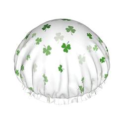 St. Patrick's Day Duschhaube für Damen, verstellbar, doppelt, wasserdicht, Bade-Duschhut, Haarschutz, wiederverwendbar, Damen-Spa-Salon-Duschhut von NLWQEKV