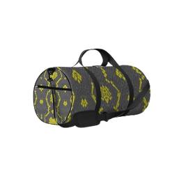 Vintage trendige gelb-graue Schlangenleder-Sporttasche, Tragetasche, wasserdichte Sporttasche mit Schultergurt, Reißverschluss, 2 Seitentaschen für Männer und Frauen, Reise- und Aufbewahrungs-Umhänget von NLWQEKV