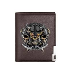 Einzigartige Mittelalterliche Retro-Leder-Geldbörsen Aus Echtem Leder, Luxus-Geldbörse For Herren, Weihnachtsgeburtstagsgeschenk, Nordisches Wikinger-Symbol-Amulett-Geldbörse ( Color : C-wallet 12 ) von NMVAWIPT