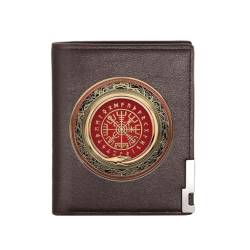 Einzigartige Mittelalterliche Retro-Leder-Geldbörsen Aus Echtem Leder, Luxus-Geldbörse For Herren, Weihnachtsgeburtstagsgeschenk, Nordisches Wikinger-Symbol-Amulett-Geldbörse ( Color : C-wallet 24 ) von NMVAWIPT