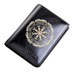 Einzigartige Mittelalterliche Retro-Leder-Geldbörsen Aus Echtem Leder, Luxus-Geldbörse For Herren, Weihnachtsgeburtstagsgeschenk, Nordisches Wikinger-Symbol-Amulett-Geldbörse ( Color : D-wallet 7 ) von NMVAWIPT