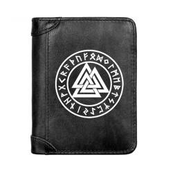 Einzigartige Mittelalterliche Retro-Leder-Geldbörsen Aus Echtem Leder, Luxus-Geldbörse For Herren, Weihnachtsgeburtstagsgeschenk, Nordisches Wikinger-Symbol-Amulett-Geldbörse ( Color : G-Wallet 22 ) von NMVAWIPT