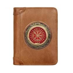 Einzigartige Mittelalterliche Retro-Leder-Geldbörsen Aus Echtem Leder, Luxus-Geldbörse For Herren, Weihnachtsgeburtstagsgeschenk, Nordisches Wikinger-Symbol-Amulett-Geldbörse ( Color : G-Wallet 3 ) von NMVAWIPT