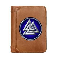 Einzigartige Mittelalterliche Retro-Leder-Geldbörsen Aus Echtem Leder, Luxus-Geldbörse For Herren, Weihnachtsgeburtstagsgeschenk, Nordisches Wikinger-Symbol-Amulett-Geldbörse ( Color : G-Wallet 42 ) von NMVAWIPT