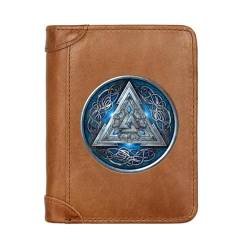 Einzigartige Mittelalterliche Retro-Leder-Geldbörsen Aus Echtem Leder, Luxus-Geldbörse For Herren, Weihnachtsgeburtstagsgeschenk, Nordisches Wikinger-Symbol-Amulett-Geldbörse ( Color : G-Wallet 6 ) von NMVAWIPT