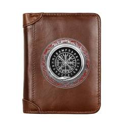 Einzigartige Mittelalterliche Retro-Leder-Geldbörsen Aus Echtem Leder, Luxus-Geldbörse For Herren, Weihnachtsgeburtstagsgeschenk, Nordisches Wikinger-Symbol-Amulett-Geldbörse ( Color : G-Wallet 8 ) von NMVAWIPT