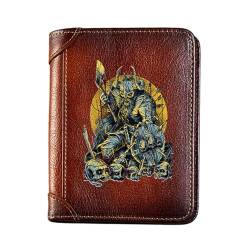 Einzigartige Mittelalterliche Retro-Leder-Geldbörsen Aus Echtem Leder, Luxus-Geldbörse For Herren, Weihnachtsgeburtstagsgeschenk, Nordisches Wikinger-Symbol-Amulett-Geldbörse ( Color : I-Wallet 13 ) von NMVAWIPT