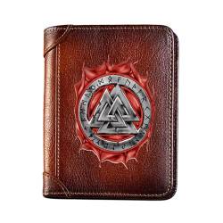 Einzigartige Mittelalterliche Retro-Leder-Geldbörsen Aus Echtem Leder, Luxus-Geldbörse For Herren, Weihnachtsgeburtstagsgeschenk, Nordisches Wikinger-Symbol-Amulett-Geldbörse ( Color : I-Wallet 15 ) von NMVAWIPT