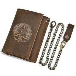 Einzigartige Mittelalterliche Retro-Leder-Geldbörsen Aus Echtem Leder, Luxus-Geldbörse For Herren, Weihnachtsgeburtstagsgeschenk, Nordisches Wikinger-Symbol-Amulett-Geldbörse ( Color : J-wallet 10 ) von NMVAWIPT