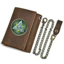 Einzigartige Mittelalterliche Retro-Leder-Geldbörsen Aus Echtem Leder, Luxus-Geldbörse For Herren, Weihnachtsgeburtstagsgeschenk, Nordisches Wikinger-Symbol-Amulett-Geldbörse ( Color : J-wallet 17 ) von NMVAWIPT