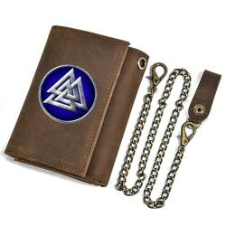 Einzigartige Mittelalterliche Retro-Leder-Geldbörsen Aus Echtem Leder, Luxus-Geldbörse For Herren, Weihnachtsgeburtstagsgeschenk, Nordisches Wikinger-Symbol-Amulett-Geldbörse ( Color : J-wallet 20 ) von NMVAWIPT