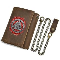 Einzigartige Mittelalterliche Retro-Leder-Geldbörsen Aus Echtem Leder, Luxus-Geldbörse For Herren, Weihnachtsgeburtstagsgeschenk, Nordisches Wikinger-Symbol-Amulett-Geldbörse ( Color : J-wallet 21 ) von NMVAWIPT