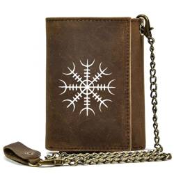 Einzigartige Mittelalterliche Retro-Leder-Geldbörsen Aus Echtem Leder, Luxus-Geldbörse For Herren, Weihnachtsgeburtstagsgeschenk, Nordisches Wikinger-Symbol-Amulett-Geldbörse ( Color : J-wallet 6 ) von NMVAWIPT