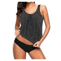 NNAA Damen Oversize Sporty Tankini Sets Badeanzug Frauen Tankini Zweiteilig Schwimmanzug Bademode Damen Strandmode Bikini Set Damen Tankini Oversize Große Größen Strand Push up (Schwarz, XXL) von NNAA