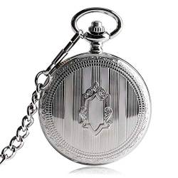 NNBGHJ Silber Steampunk Skeleton Automatische Mechanische Taschenuhr mit Kette Uhren Männer Unisex Geschenke Uhr von NNBGHJ