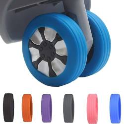 8 Pcs Luggage Compartment Wheel Protection Cover, Waterproof Shock-Proof Carry on Luggage, Wheels Cover, Luggage Wheels Cover, Silicone Suitcase Wheels Cover for Protect Suitcase Wheel (Blue) von NNBWLMAEE