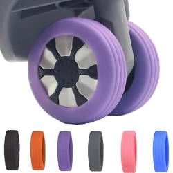 8 Pcs Luggage Compartment Wheel Protection Cover, Waterproof Shock-Proof Carry on Luggage, Wheels Cover, Luggage Wheels Cover, Silicone Suitcase Wheels Cover for Protect Suitcase Wheel (Purple) von NNBWLMAEE