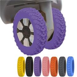 Luggage Wheel Covers for Suitcase, 8Pcs Luggage Compartment Wheel Protection Cover, Luggage Wheels Silent Protection Cover, Waterproof Shock-Proof for Most Spinner Wheels (Purple,16pcs) von NNBWLMAEE