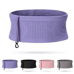 NNBWLMAEE Multifunctional Knit Breathable Concealed Waist Bag, 2023 New Adjustable Outdoor Running Hiking Waist Packs for Women Men, Elasticity Large Capacity Sports Fanny Pack (Purple) von NNBWLMAEE