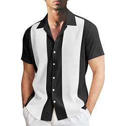 Herren Hawaiihemd 3D Elegante Kurzen Ärmeln Leinenhemd Bügelbh Chambray Hemd Gepunktetes Tropisch Kurzarmbluse Kentkragen Herren Sommer Hemden Kurzarm Shirts Tee von NNGOTD