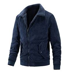 Mens Fashion Simple Solid Pocket Cardigan Button Pullover Jacke Herren Bomberjacke (BAULMDA-Blue, L) von NNGOTD