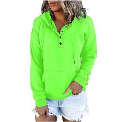 NNGOTD Damen Pullover Baumwolle 100% Sweatshirt Damen kurz Hoodie Damen grün Lange Jacke Damen warm Weste ärmellos Damen Langarmshirt Damen gelb Weihnachtsoutfit Langarm Tops von NNGOTD