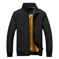 NNGOTD Herren-Herbst- und Wintermode, lässig, Taschenjacke, Dicker Mantel Holzfäller Herren Gefüttert (BAULMD1028B-Black, XXXL) von NNGOTD