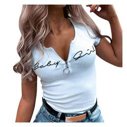 Oberteile Damen Tshirt Rüschen Kurzarm V Ausschnitt Oberteil Sommer Casual Basic Shirt Beiläufig Bluse Tops Tshirts Funktionsshirt Damen Durchsichtiges Oberteil Damen Fitness Kleidung Damen von NNGOTD