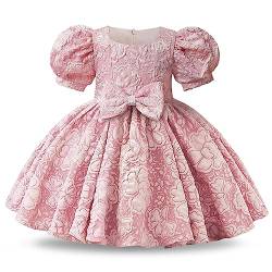 NNJXD Baby Mädchen Taufkleid Tutu Party Blume Schleife Kleinkind Mädchen Kleider 2038 Rosa Größe (120) 4–5 Jahre von NNJXD