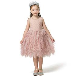 NNJXD Kleine Mädchen Prinzessin Tutu Party Blumenkleid Ärmellose Mädchen Weste Kleidergröße (100) 2-3 Jahre Rosa von NNJXD