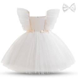 NNJXD Kleinkind Infant Baby Mädchen Polka Dot Tüll Kleid Party Bowknot Tutu Kleid 2012 Weiß Größe (110) 3-4 Jahre von NNJXD
