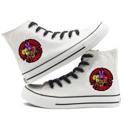 FNAF High Top Anime bedruckte Canvas-Schuhe, Sneaker, Fünf Nächte, Spielmuster, lässige modische Schuhe, Schnürschuhe, Segeltuchschuhe für Herren und Damen, Typ8, 4 von NOAFUNZO