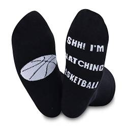Basketball-Fans Geschenk Ideal Basketball Liebhaber Geschenk SHH I'm Watching Basketball Socken Gr. M, Basketballsocken von NOBAND