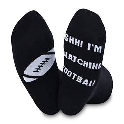 Fußball-Geschenk für Fußballliebhaber, Geschenk mit der Aufschrift „Shh I'm Watching“ Gr. M, Fußballsocken von NOBAND