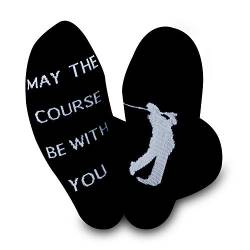 Glof Dad Socken, Vatertagsgeschenk „May The Course Be With You“ Gr. M, Golfsocken. von NOBAND