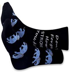 Inspirierende Socken mit Elefanten-Geschenk, Geschenk für Elefantenliebhaber, Don't Forget How Strong You Are, U-How Strong You Are(Elefant), M von NOBAND