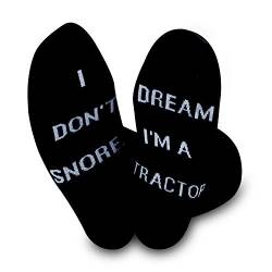 Lustige Socken für Herren mit Aufschrift "I Don't Snore I Dream I'm a Traktor" Gr. M, Traktorsocken von NOBAND