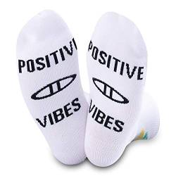 Socken mit inspirierendem Zitat für Frauen, Positive Vibes, M von NOBAND