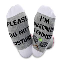 Tennis-Liebhaber-Geschenk Neuheit Crew Socken Please Do Not Disturb I'm Watching Tennis Socken Neuheit Socken für Frauen Gr. M, U-Watching Tennis von NOBAND