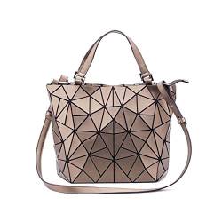 Luxuriöse geometrische Einkaufstasche für Damen, koreanischer Stil, lässige Einkaufstasche für Damen, Braun (braun), Medium von NOBRAND