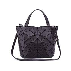 Luxuriöse geometrische Tragetasche für Damen, koreanischer Stil, lässige Einkaufstasche für Damen, Schwarz (schwarz), Medium von NOBRAND