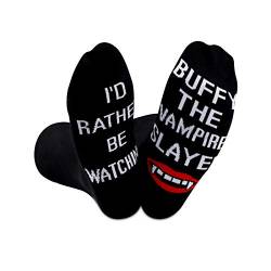 Buffy The Vampire Slayer TV-Show inspirierte Socken I'd Rather Be Watching Buffy The Vampire Slayer Geschenk Gr. M, Watching Buffy the Vampire Slayer Eu von NOBRANDS