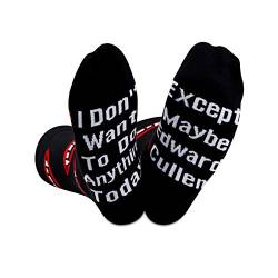 TV-Serie inspirierte Socken I Don't Want To Do Anything Today Except Maybe Edward Cullen Neuheit Geschenk für Vampir-Liebhaber Gr. M von NOBRANDS
