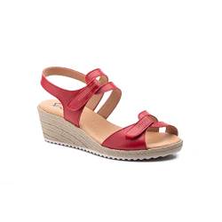 IST NICHT DAS Gleiche Damenschuhe Spring/Sommer 2023 Keilabsatz Sandale Farbe, rot, 38 EU von NOESLOMISMO BY DILEMA